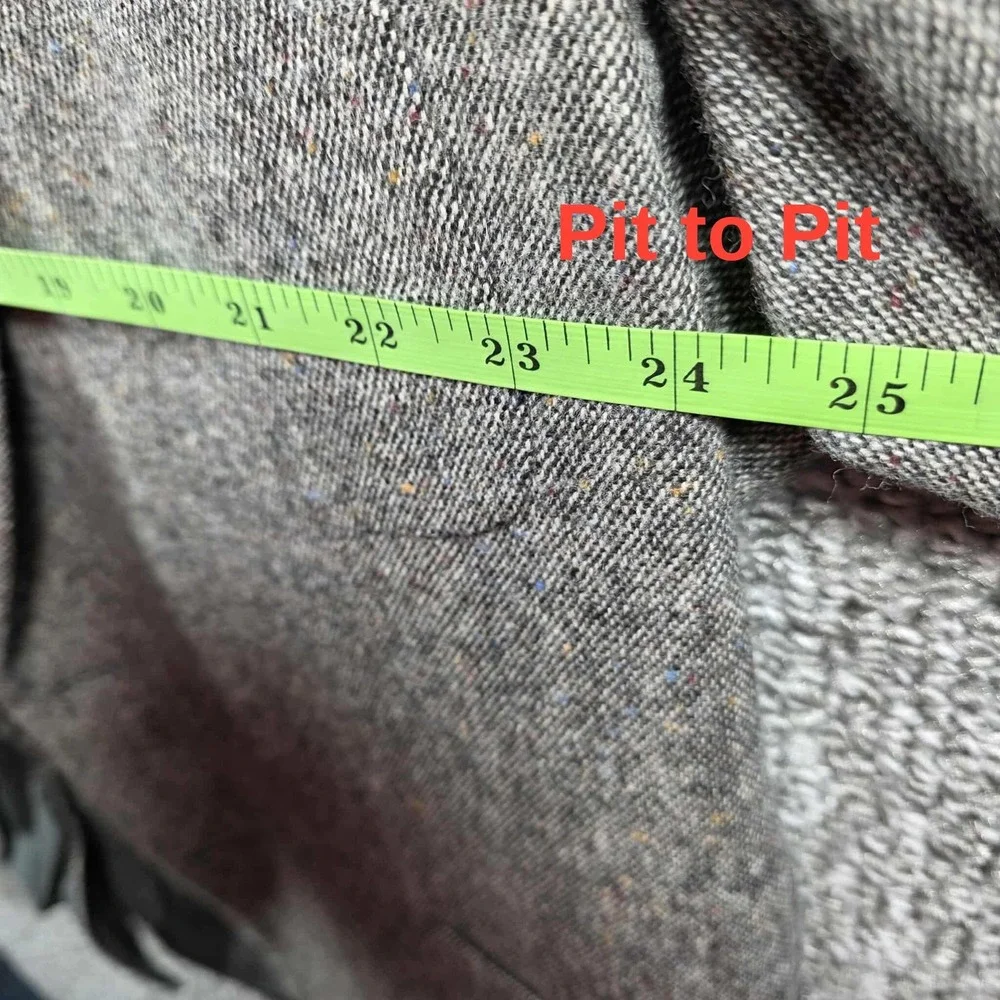 Hamilton Collection Tweed Sport Coat‎ Blazer Elbow Patches Men's 46R Grey
